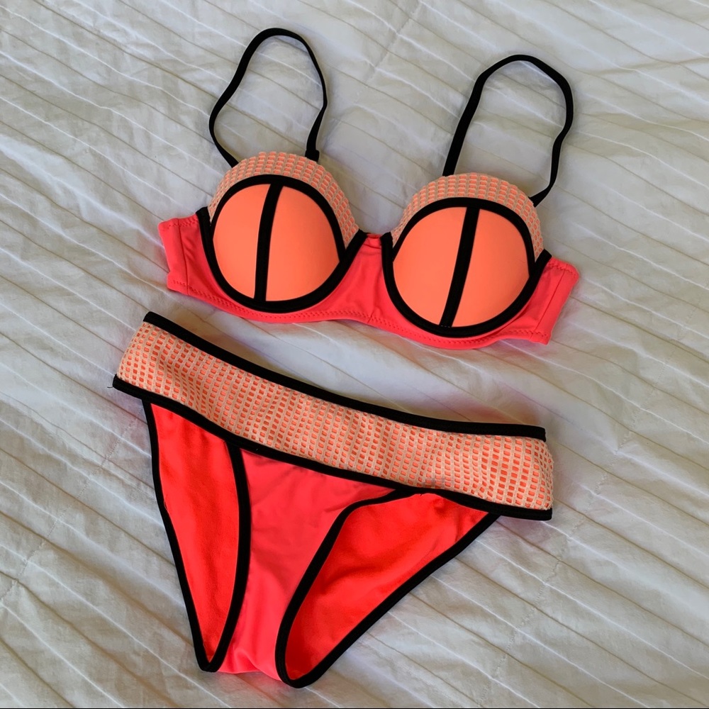 Hot Pink Two Piece Swimsuit